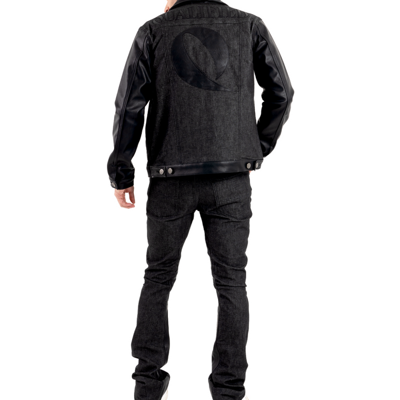 QUALIFIED DENIM RAW JACKET (BLACK)