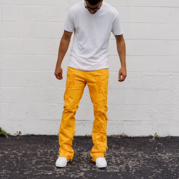 CONCEPT STACKED JEANS (YELLOW)