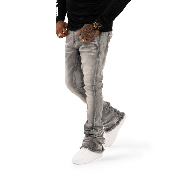 COPPER RIVET STACKED DENIM (GREY)