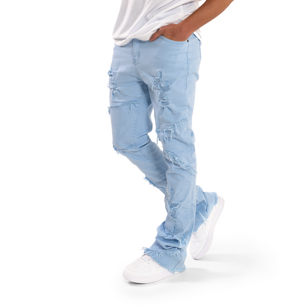 CONCEPT STACKED JEANS (MONO ICE BLUE)