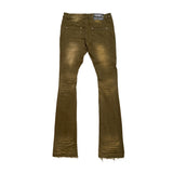 COPPER RIVET DISTRESS STACKED DENIM (OLIVE)