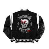 FIRST ROW WHEELS & CHAINS VARSITY JACKET (BLACK/WHITE)