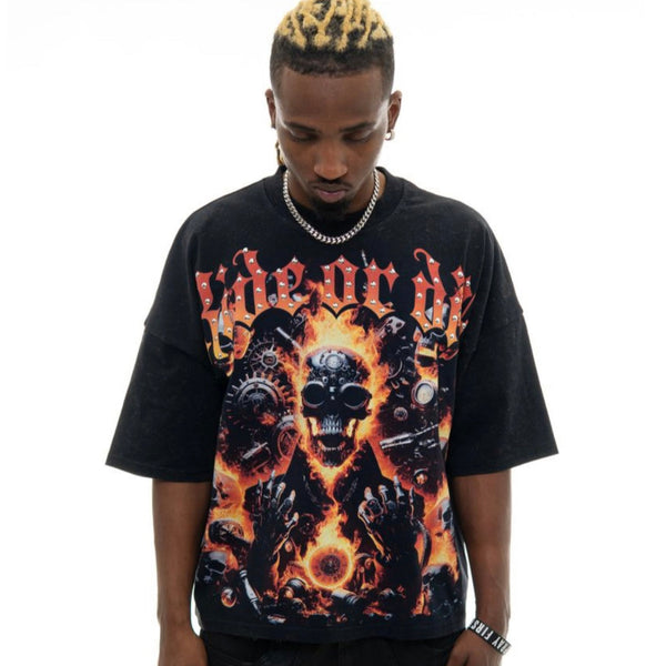STRAY WIDE & CROP FIT TEE (BLACK)