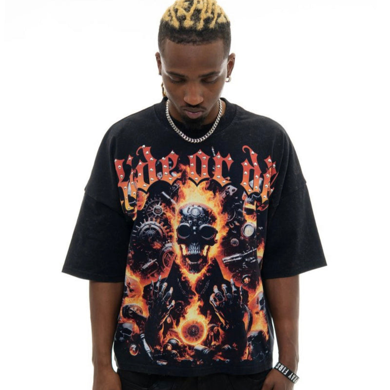STRAY WIDE & CROP FIT TEE (BLACK)