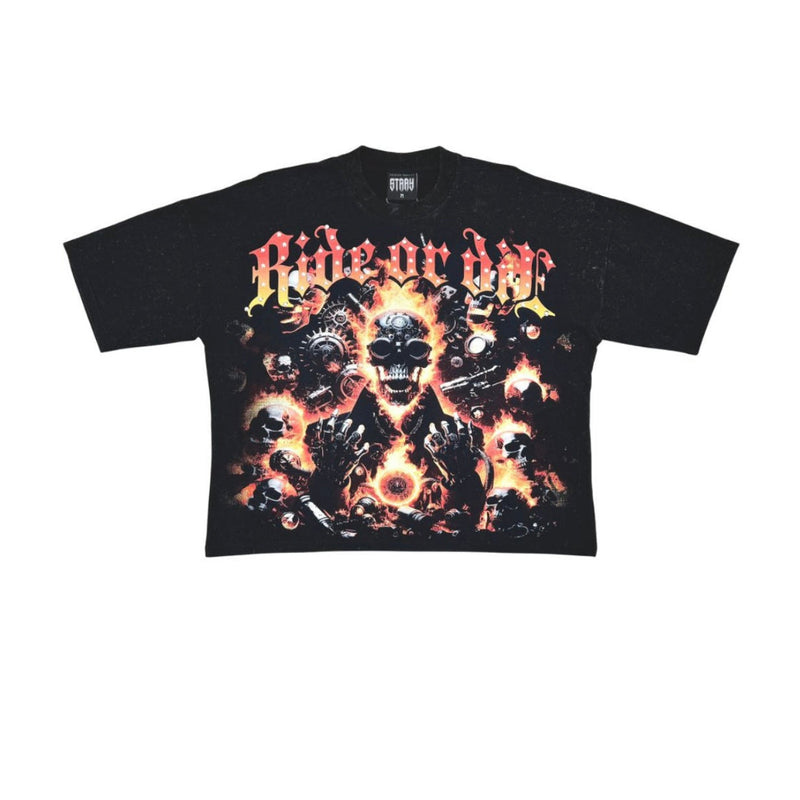 STRAY WIDE & CROP FIT TEE (BLACK)