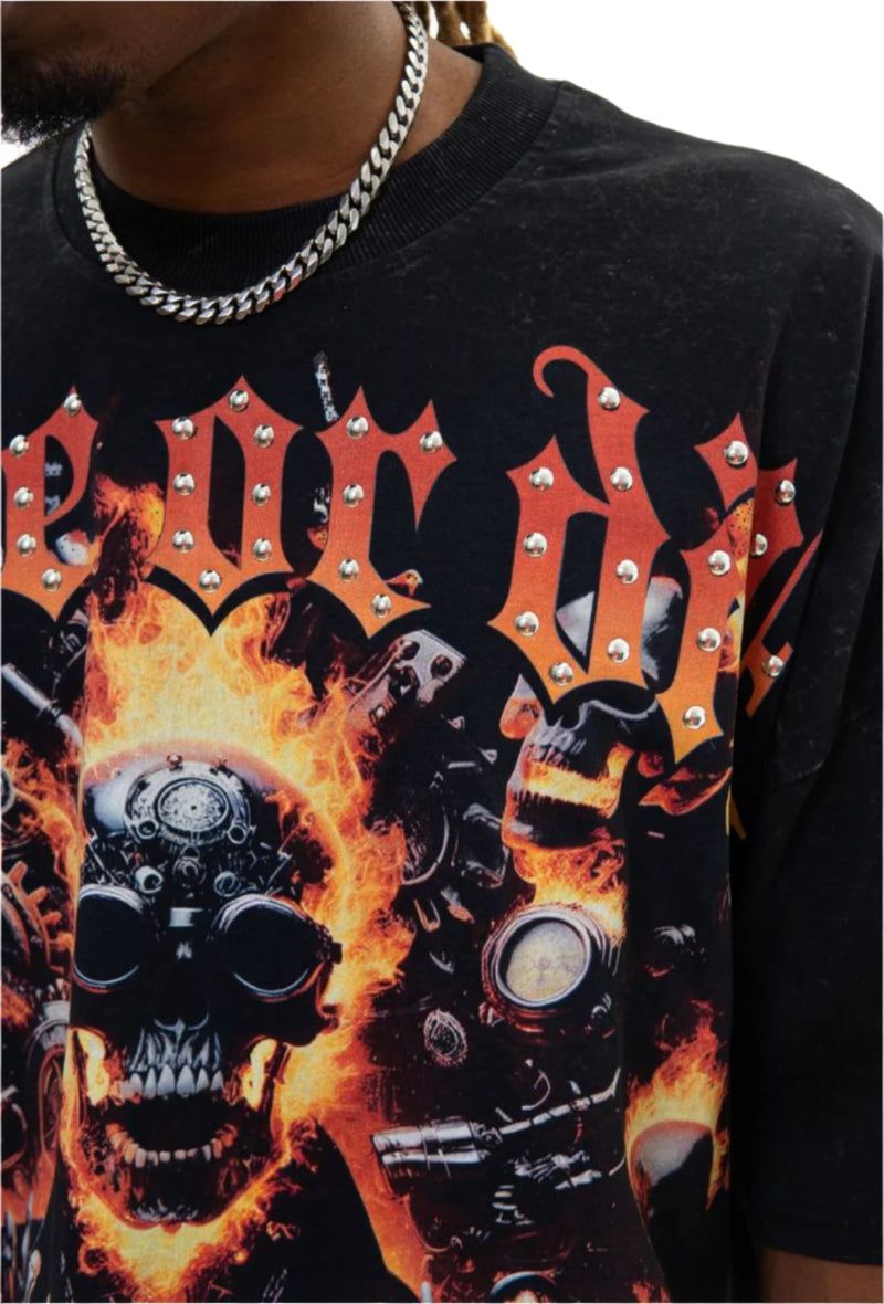 STRAY WIDE & CROP FIT TEE (BLACK)