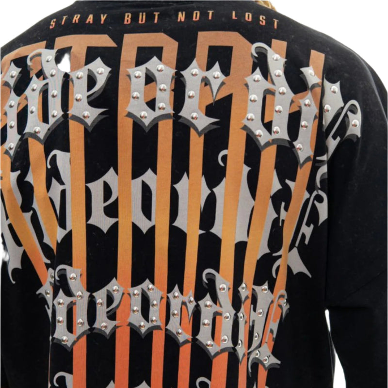 STRAY WIDE & CROP FIT TEE (BLACK)