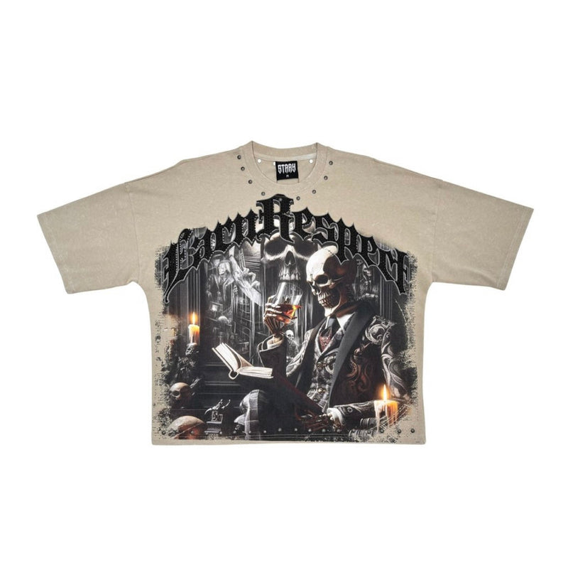 STRAY WIDE & CROP FIT TEE (CREAM)