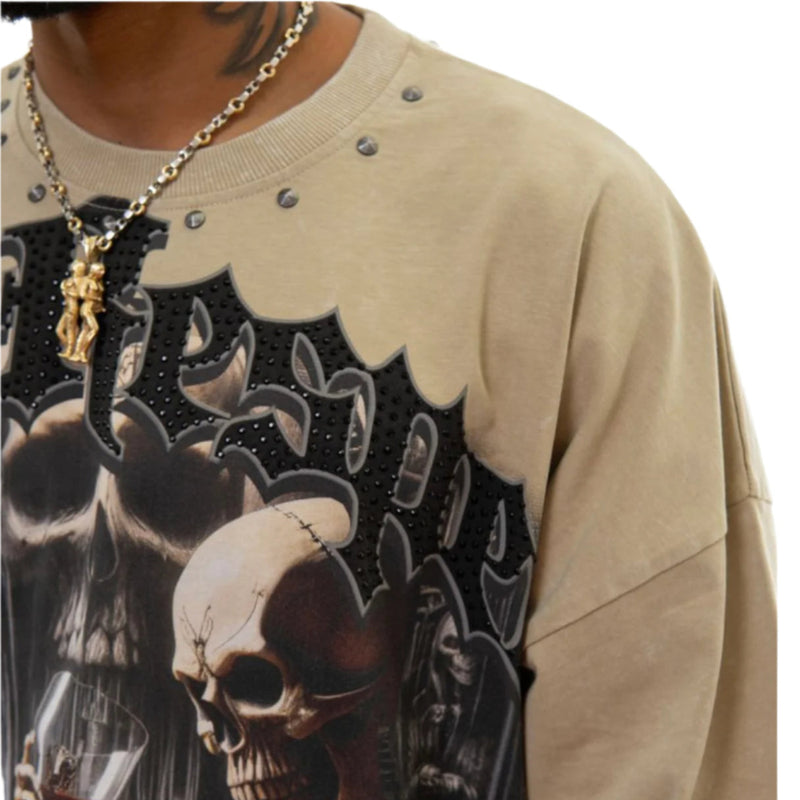 STRAY WIDE & CROP FIT TEE (CREAM)