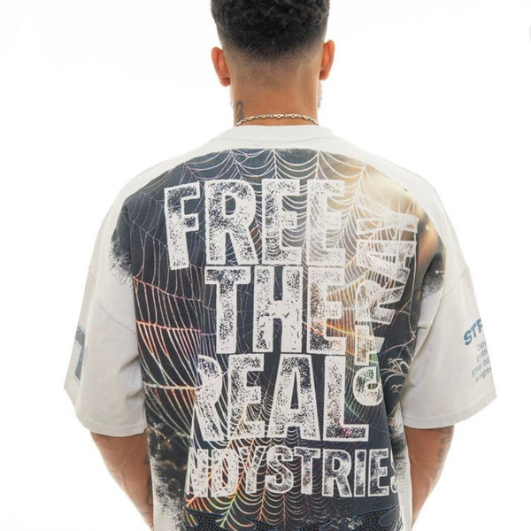 STRAY WIDE & CROP FIT TEE (LT GREY)