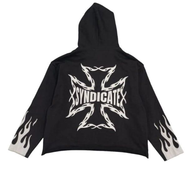 THE SYNDICATE FLAMES HOODIE (BLACK)