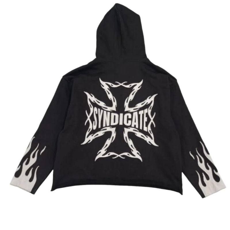 THE SYNDICATE FLAMES HOODIE (BLACK)