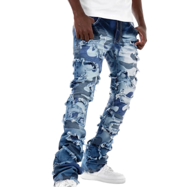 COPPER RIVET STACKED CAMO (MEDIUM SAND BLUE)