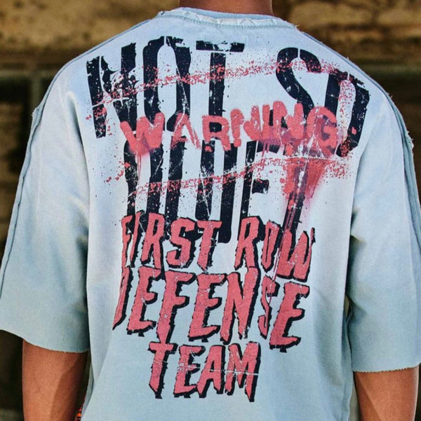 FIRST ROW WARNING NOT SO QUIET BURNING SKY CROPPED TEE