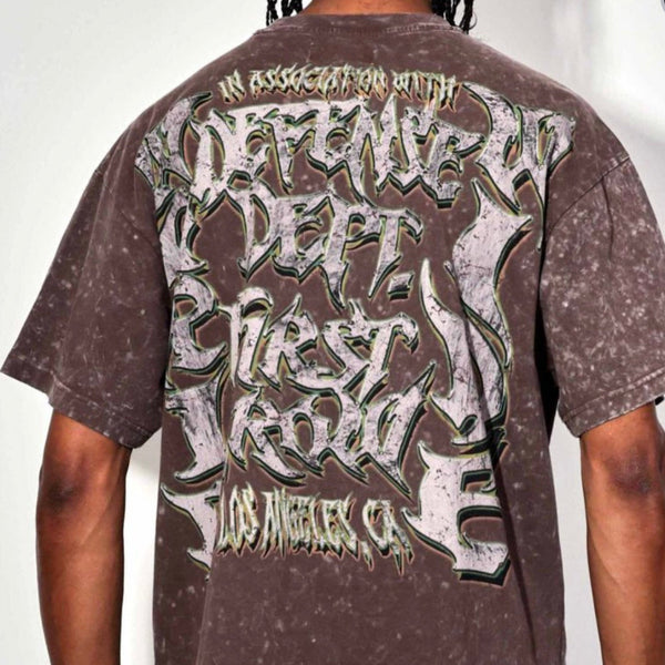 FIRST ROW WAKE UP AND BE FIERCE SKULL SPIRIT WASHED T-SHIRT
