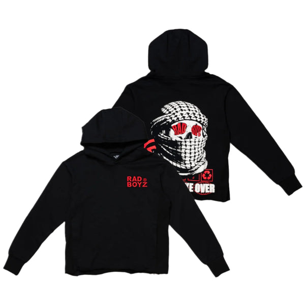 RAD BOYZ GLOBAL TAKEOVER CROP HOODIE (BLACK)
