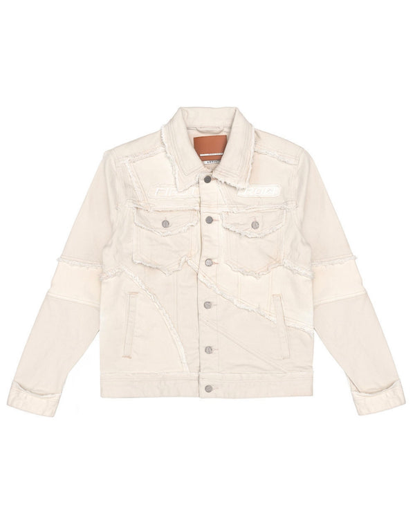 FIRST ROW PREMIUM CUT & SEW DENIM JACKET (WHITE)
