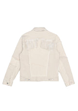FIRST ROW PREMIUM CUT & SEW DENIM JACKET (WHITE)