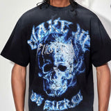 FIRST ROW WAKE UP AND BE FIERCE FLAME SKULL WASHED TEE