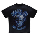 FIRST ROW WAKE UP AND BE FIERCE FLAME SKULL WASHED TEE