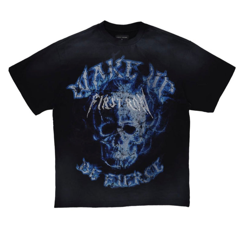 FIRST ROW WAKE UP AND BE FIERCE FLAME SKULL WASHED TEE