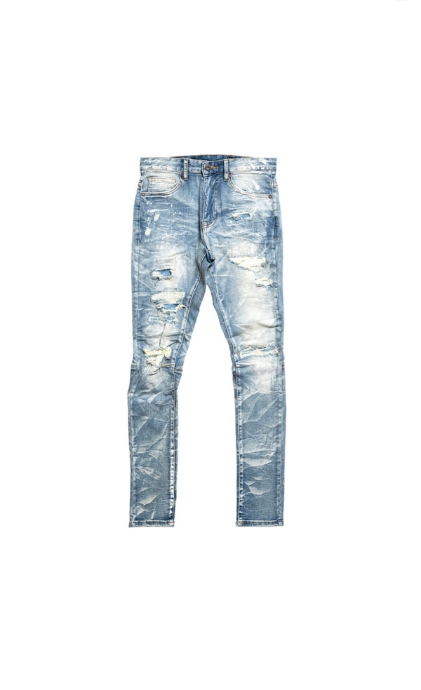 SMOKE RISE SLIM TAPERED FIT JEANS (CLYDE BLUE)