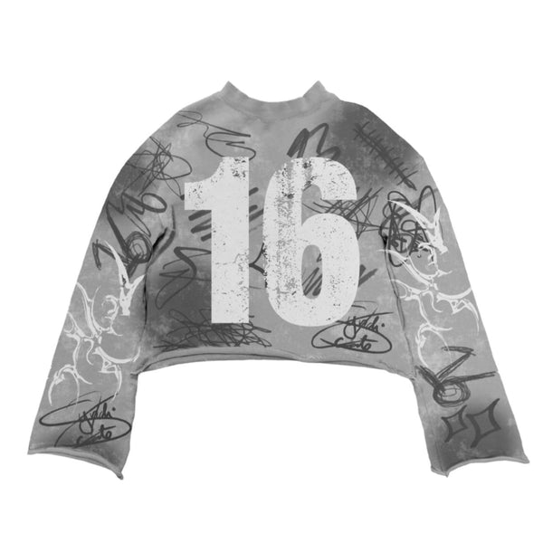 THE SYNDICATE "SIXTEEN" FRENCH TERRY CROPPED JERSEY (GREY WASH)