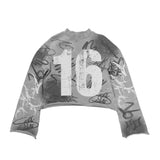 THE SYNDICATE "SIXTEEN" FRENCH TERRY CROPPED JERSEY (GREY WASH)