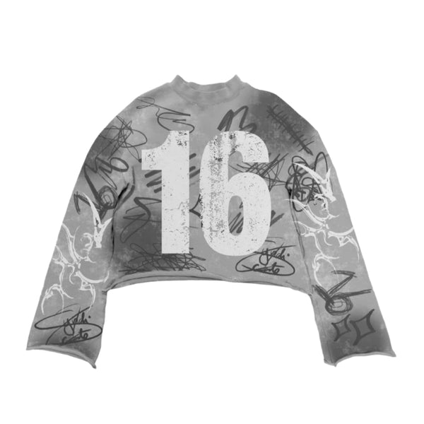 THE SYNDICATE "SIXTEEN" FRENCH TERRY CROPPED JERSEY (GREY WASH)