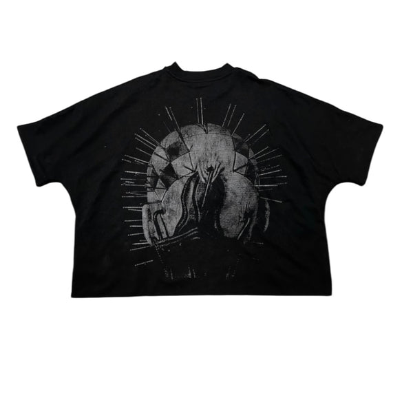 THE SYNDICATE "PINHEAD" OVERSIZED CROPPED TEE (BLACK)