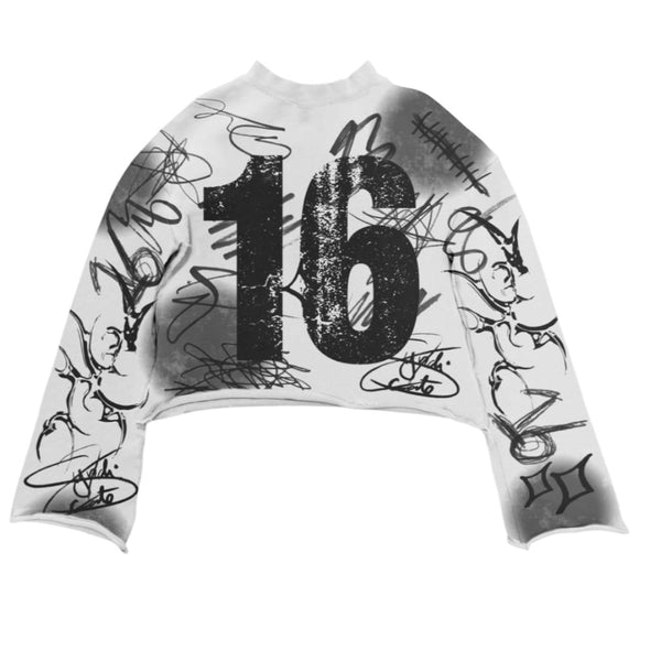 THE SYNDICATE "SIXTEEN" FRENCH TERRY CROPPED JERSEY (WHITE WASH)