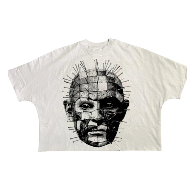 THE SYNDICATE "PINHEAD" OVERSIZED CROPPED TEE (WHITE)