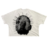 THE SYNDICATE "PINHEAD" OVERSIZED CROPPED TEE (WHITE)