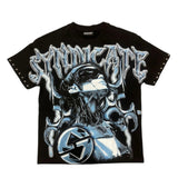 THE SYNDICATE "REBORNE TEE" (BLACK/BLUE)
