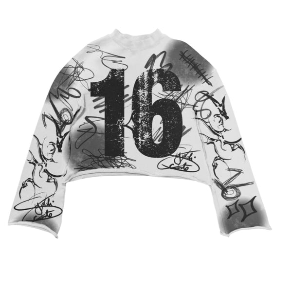 THE SYNDICATE "SIXTEEN" FRENCH TERRY CROPPED JERSEY (WHITE WASH)