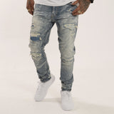 SMOKE RISE SLIM TAPERED FIT JEANS (HUNTER BLUE)