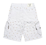 VICIOUS VC950 EMBELLISHED RHINESTONE SHORTS (PURE WHITE)